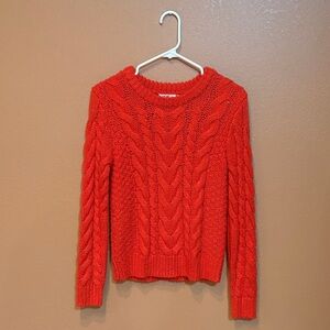 Miami Bold Red Cable Knit Sweater